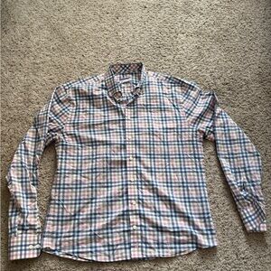 johnnie-O Blue and Pink Plaid Button-Down Shirt